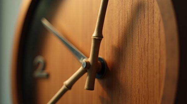 Chêne, noyer ou bambou : le bois change tout à une horloge murale