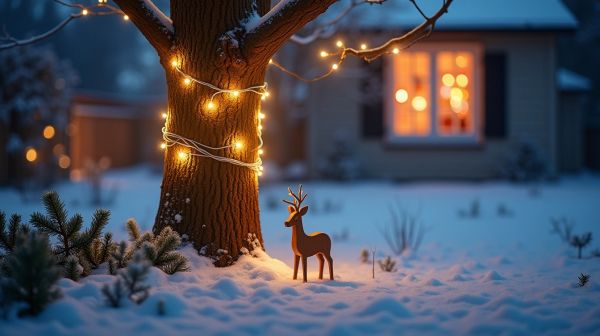 Rennes et ours lumineux : éclairer son jardin pour Noël