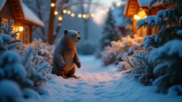 Rennes et ours lumineux : éclairer son jardin pour Noël